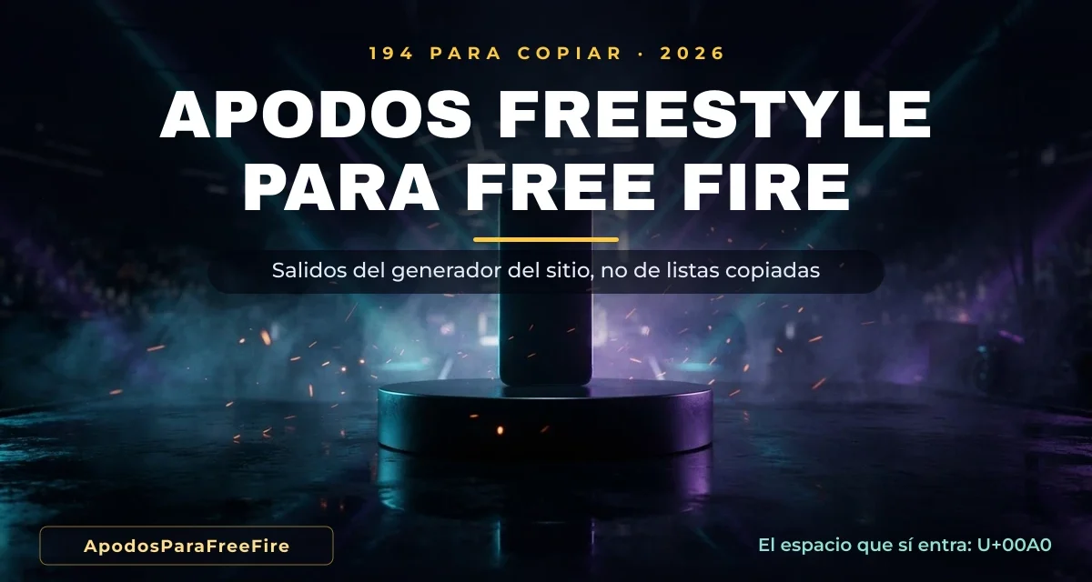 Apodos freestyle para Free Fire listos para copiar