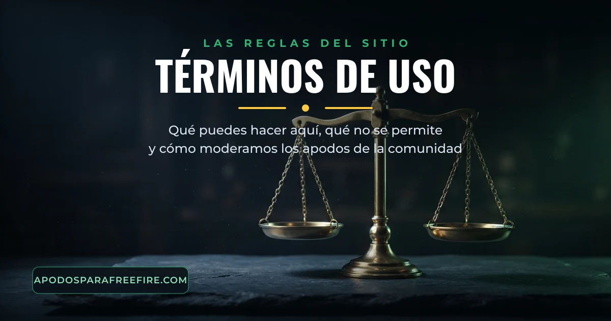 Términos de uso del generador de apodos para Free Fire