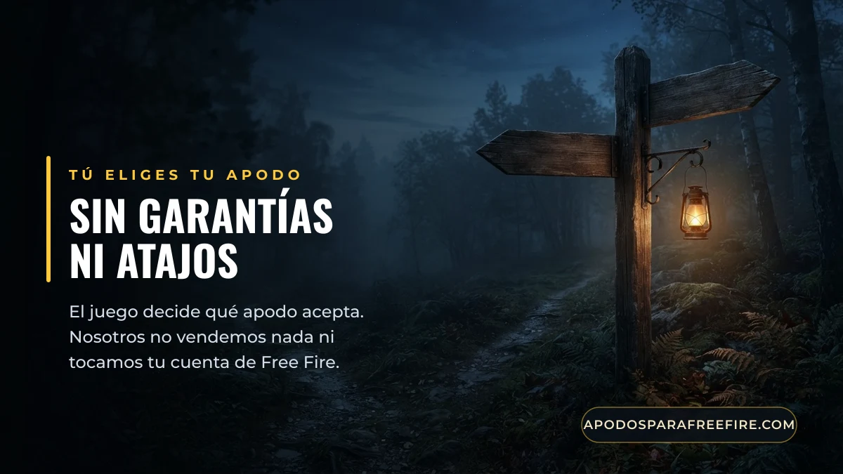 Uso responsable del generador de apodos para Free Fire, sin garantías ni atajos