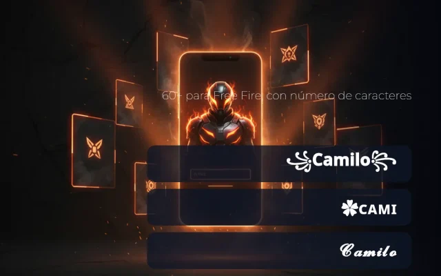 Apodos para Camilo para Free Fire con símbolos y letra cursiva