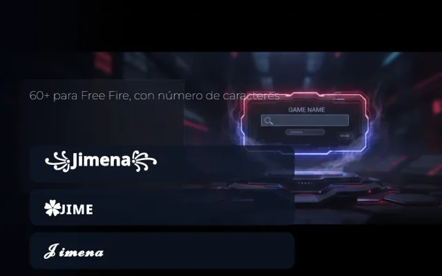 Apodos para Jimena para Free Fire con símbolos y letra cursiva