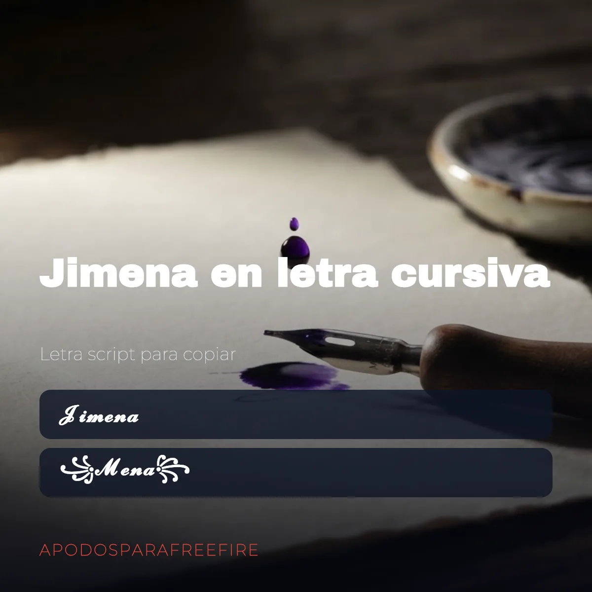 Jimena en letra cursiva: apodos con letra script para copiar